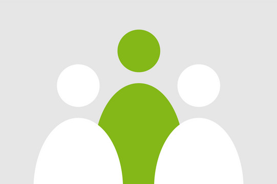 News-Icon Personengruppe Icon einer Personengruppe, eine Person grün hervorgehoben