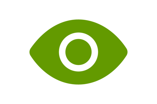 Grünes Symbolbild eines Auges